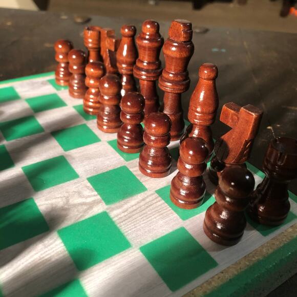 Scrapbook Chess Set - Green Mint - Picture 3 of 11